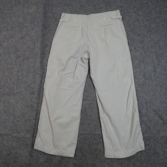 Anthropologie Maeve Pants Womens 14 Pleated Chino Wide Leg Trouser Khaki Tan 30" - Picture 7 of 11